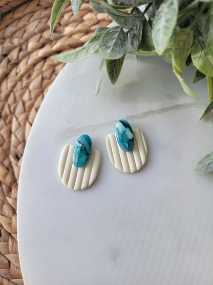 Teal Stone Statement Studs