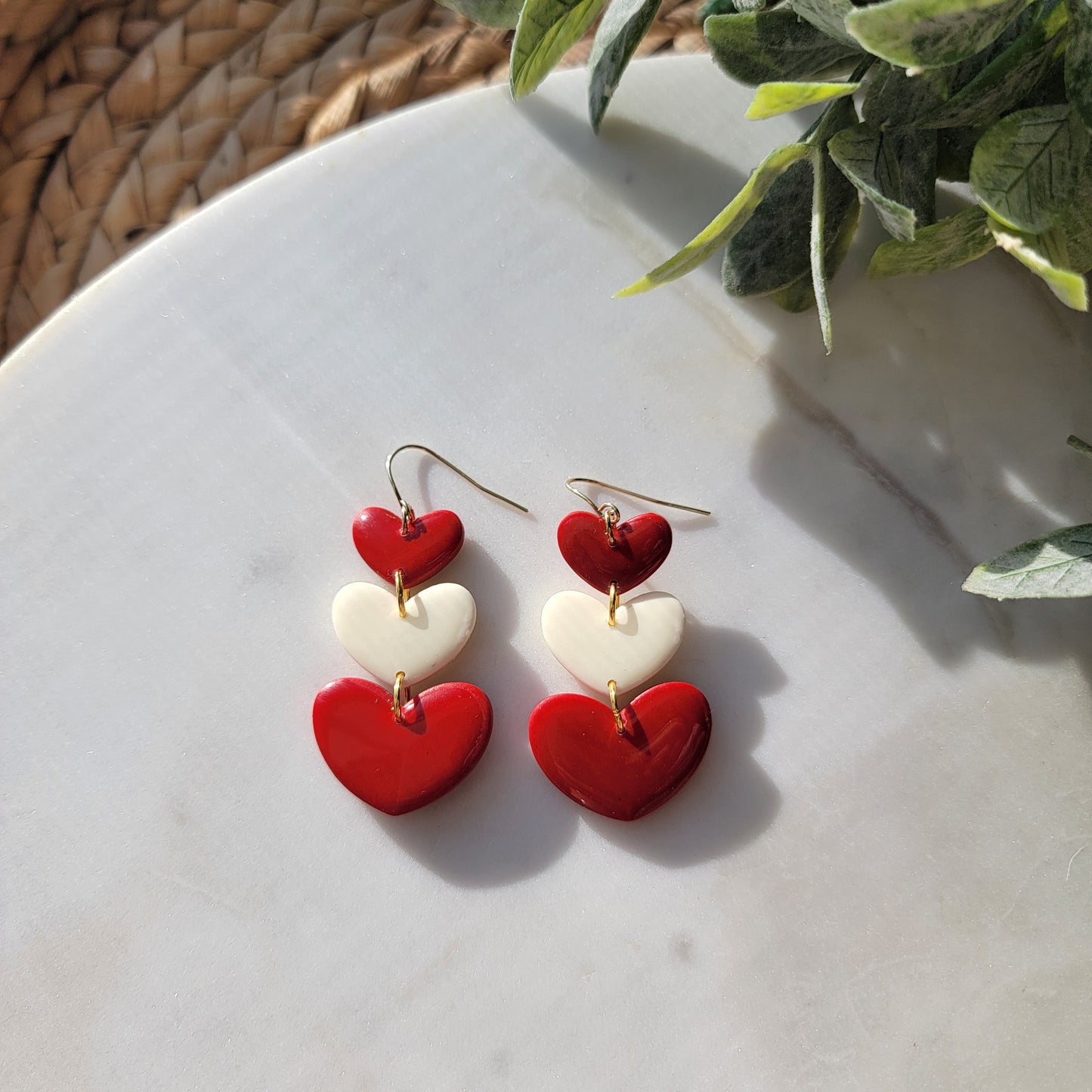 Red and White Heart Stacks