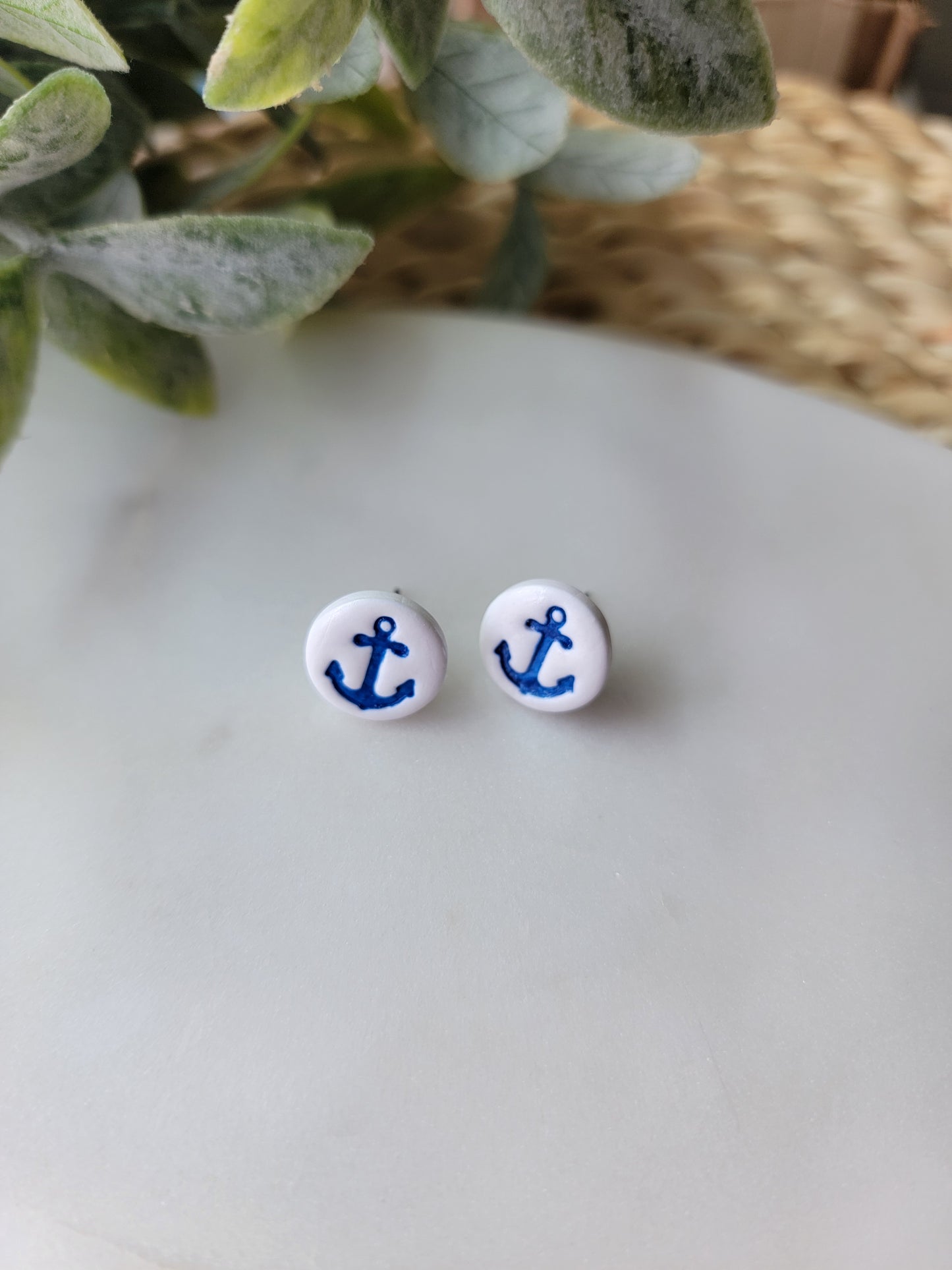 Anchor Stud Earrings