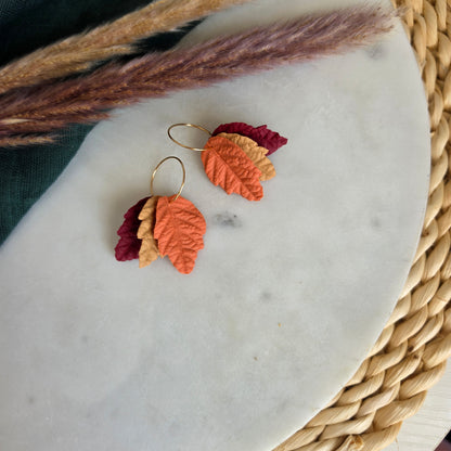 Autumn Leaf Hoop Earrings