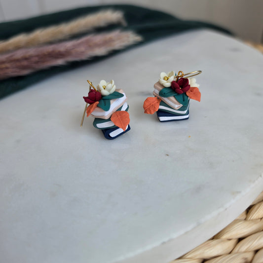 Fall Book Stack Earrings