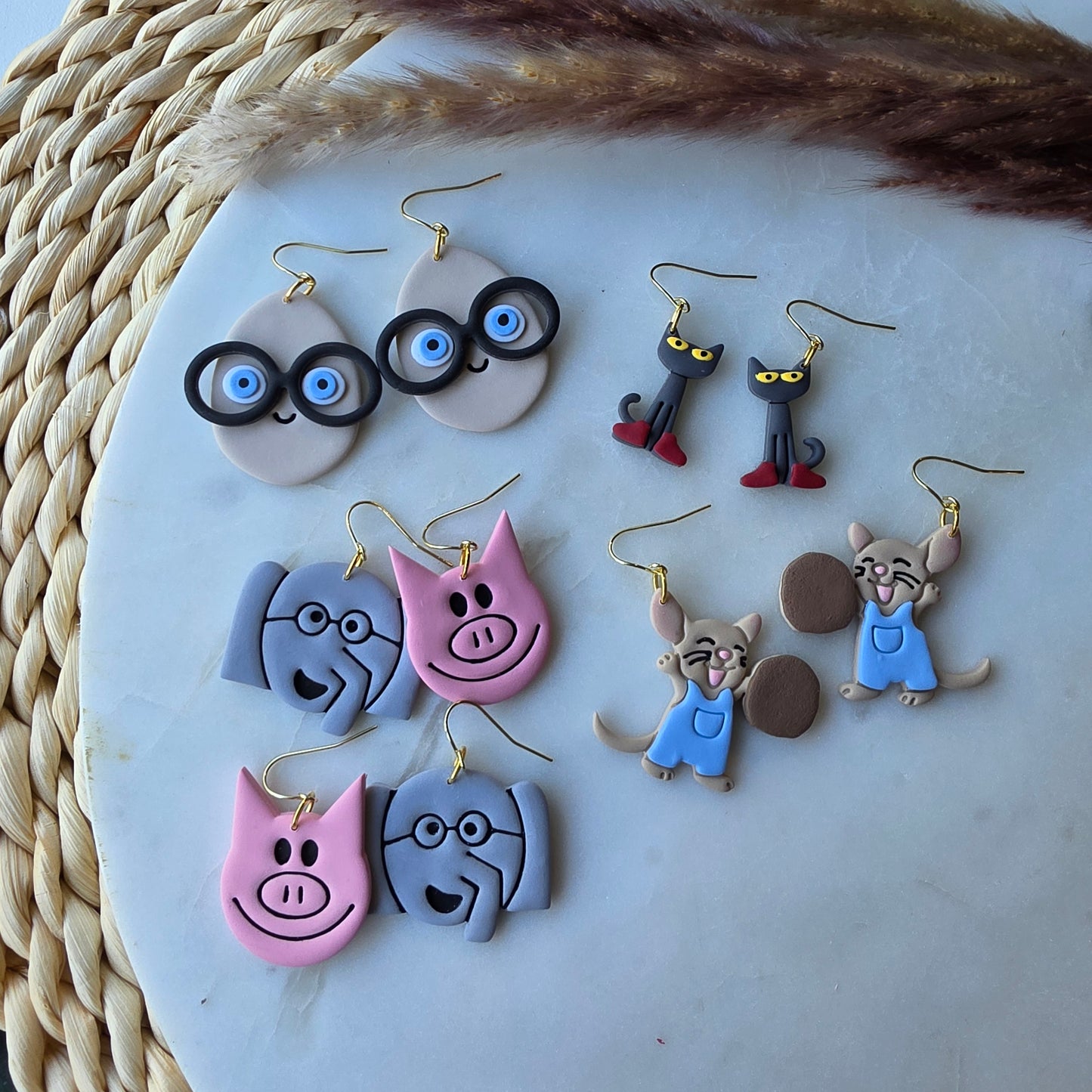 Bookish Mouse and Cookie Earrings