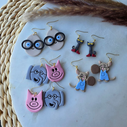 Bookish Mouse and Cookie Earrings