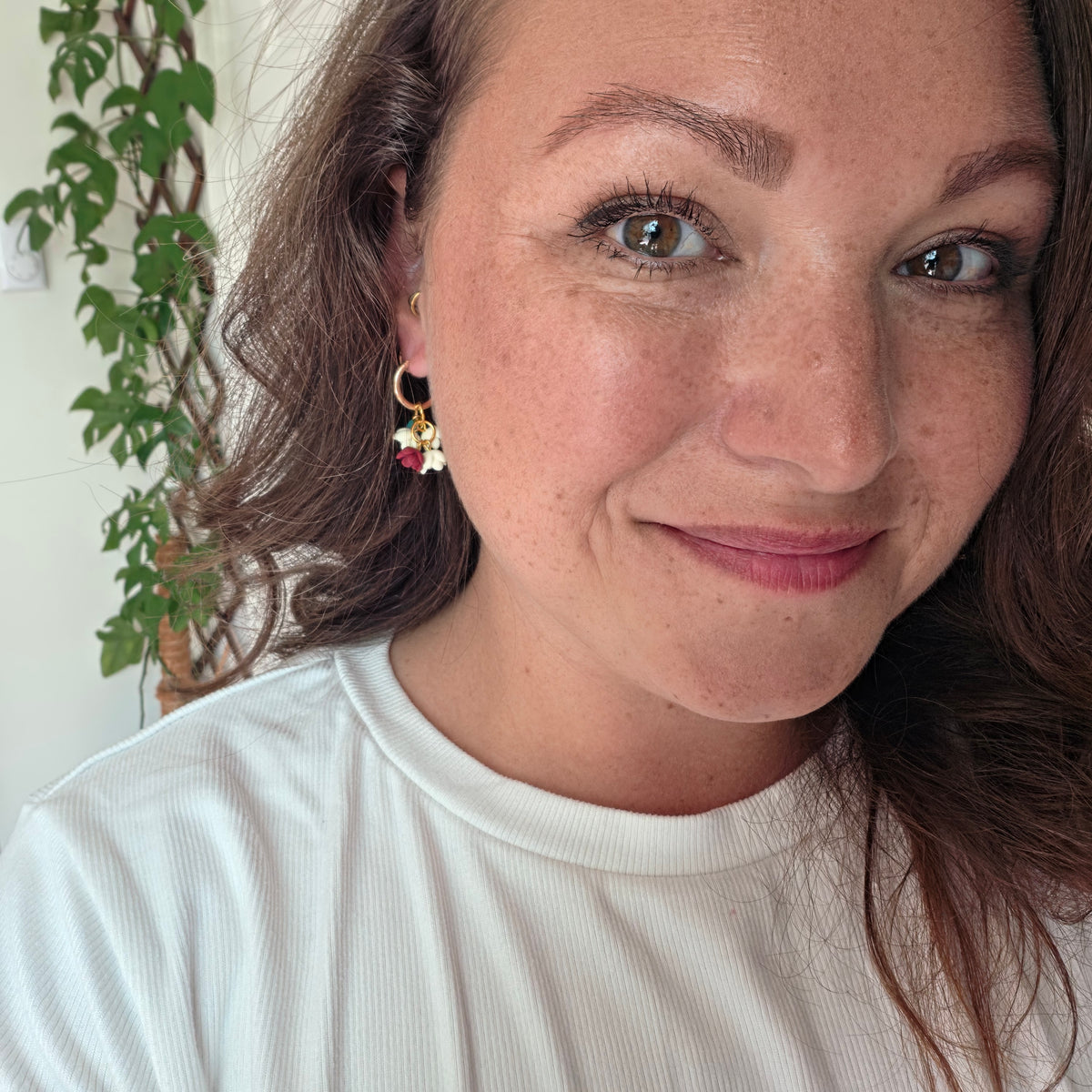 Autumn Floral Hoop Earrings