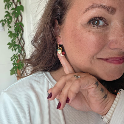Autumn Floral Hoop Earrings
