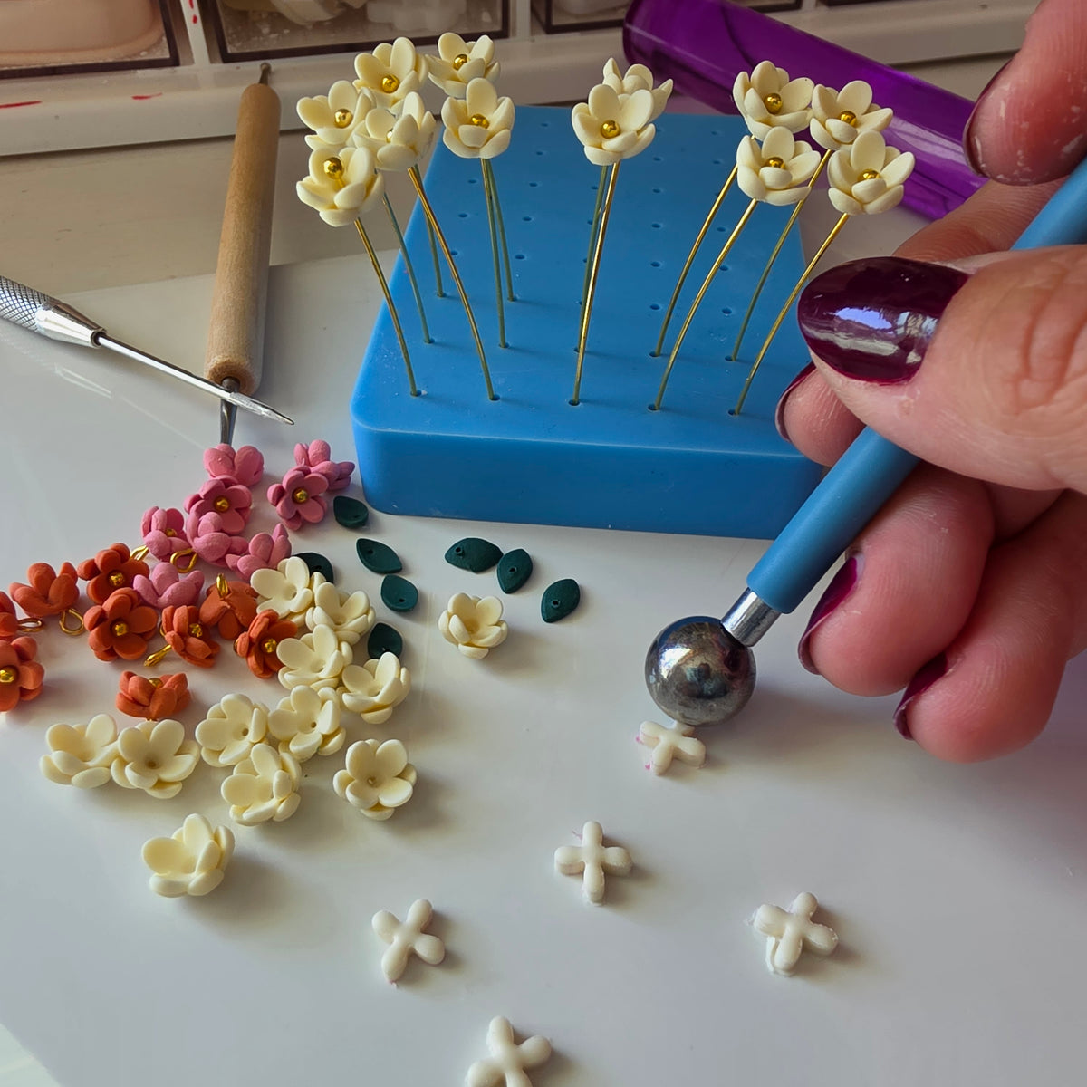 Fall Flower Bunch Earrings