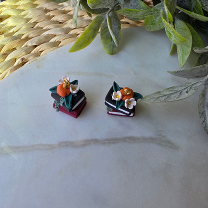 Pumpkin Book Stack Earrings