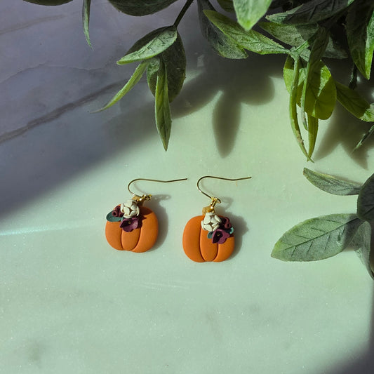 Floral Pumpkin Earrings