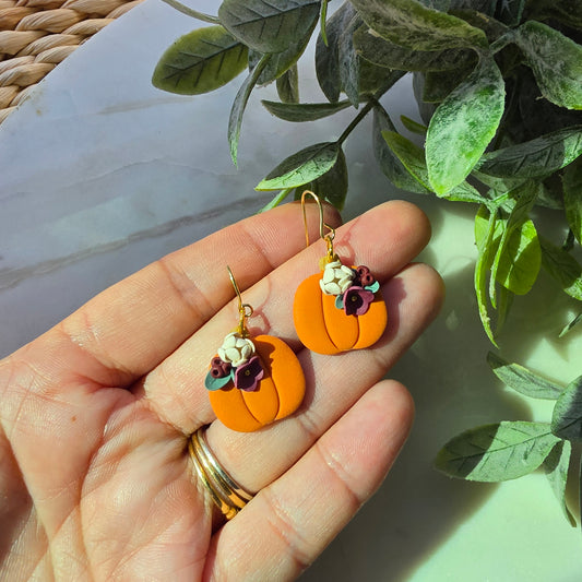 Floral Pumpkin Earrings