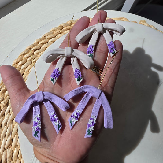 Lilac Bow Earrings