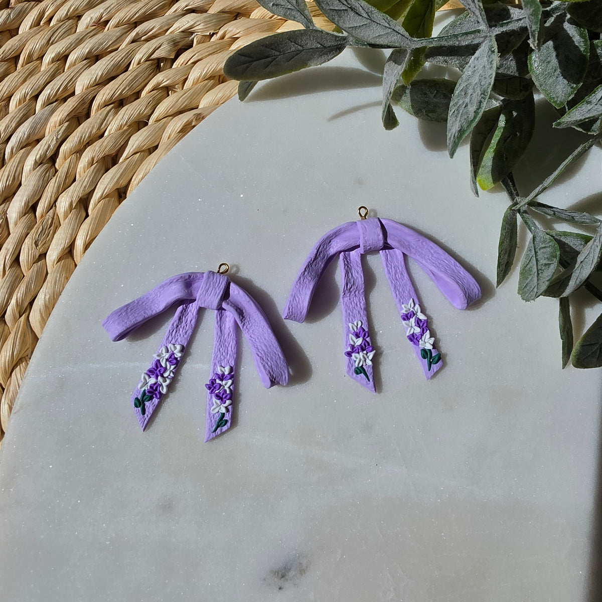 Lilac Bow Earrings