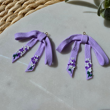 Lilac Bow Earrings