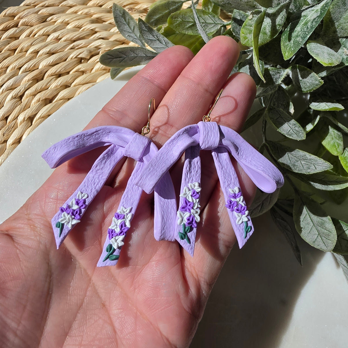 Lilac Bow Earrings