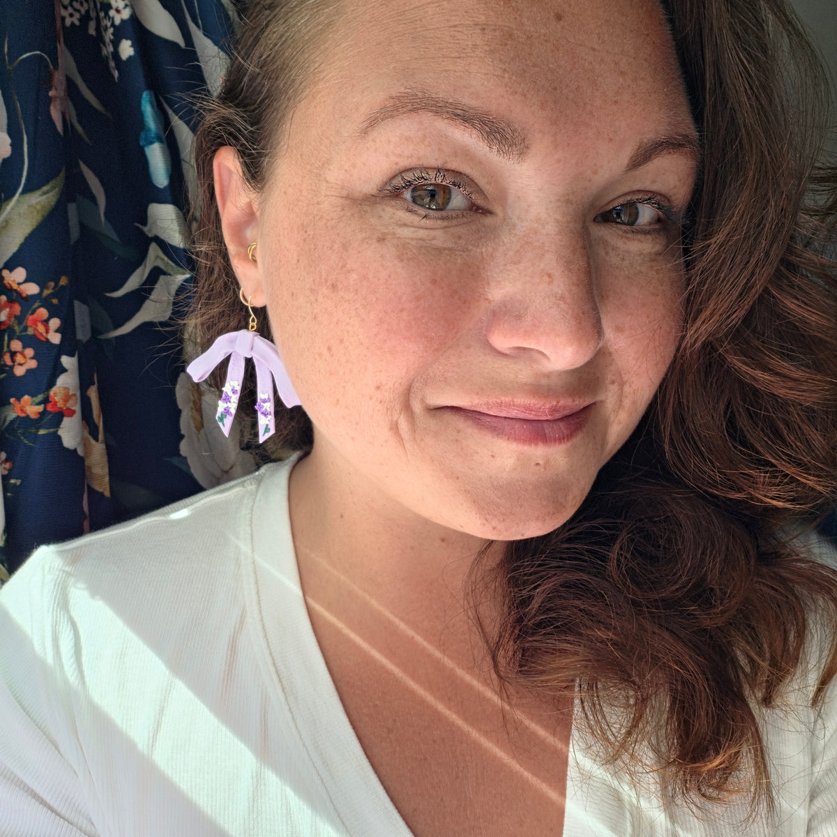 Lilac Bow Earrings