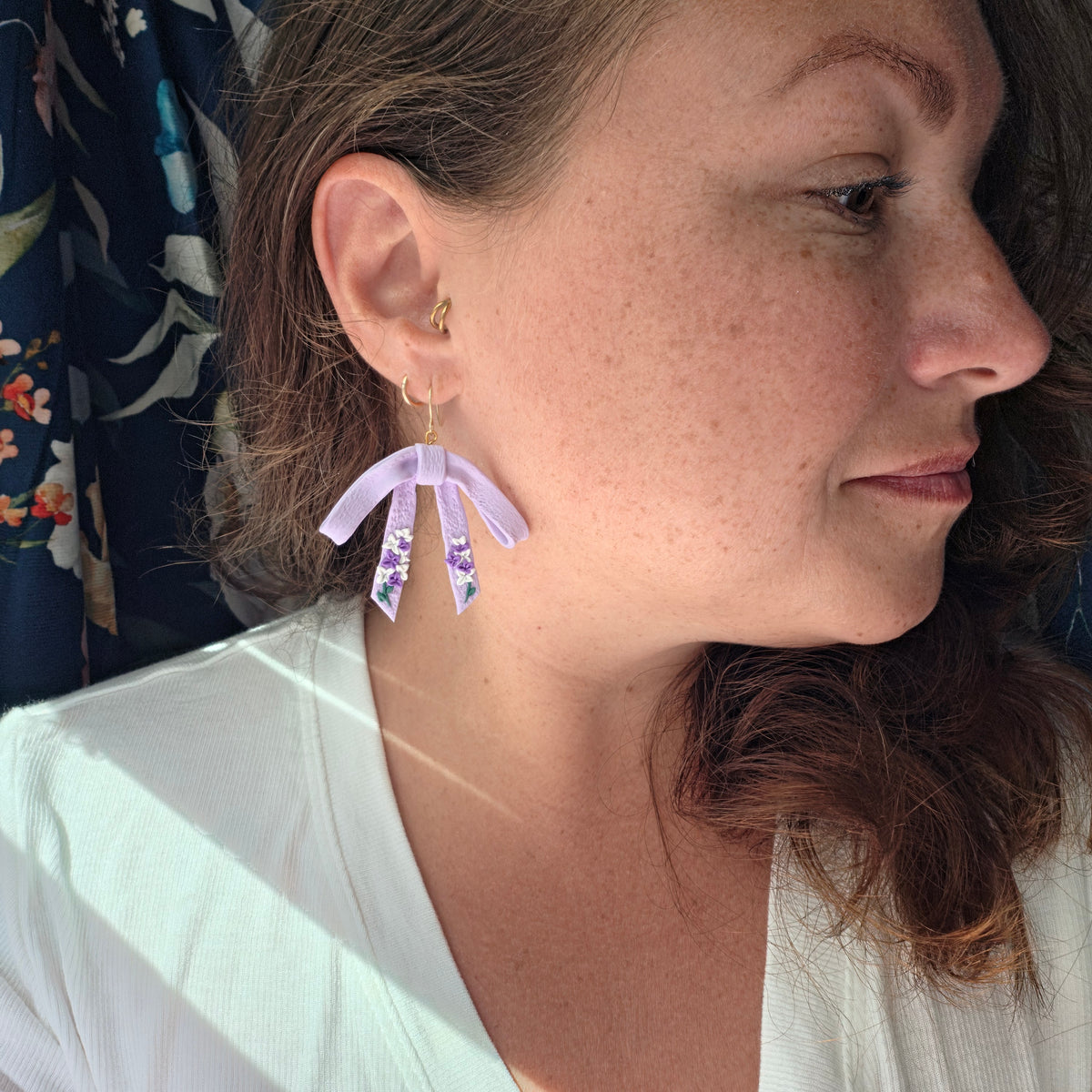 Lilac Bow Earrings