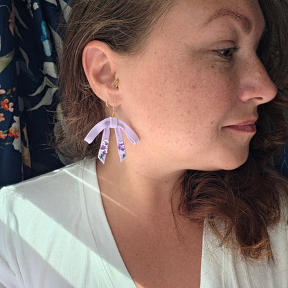 Lilac Bow Earrings