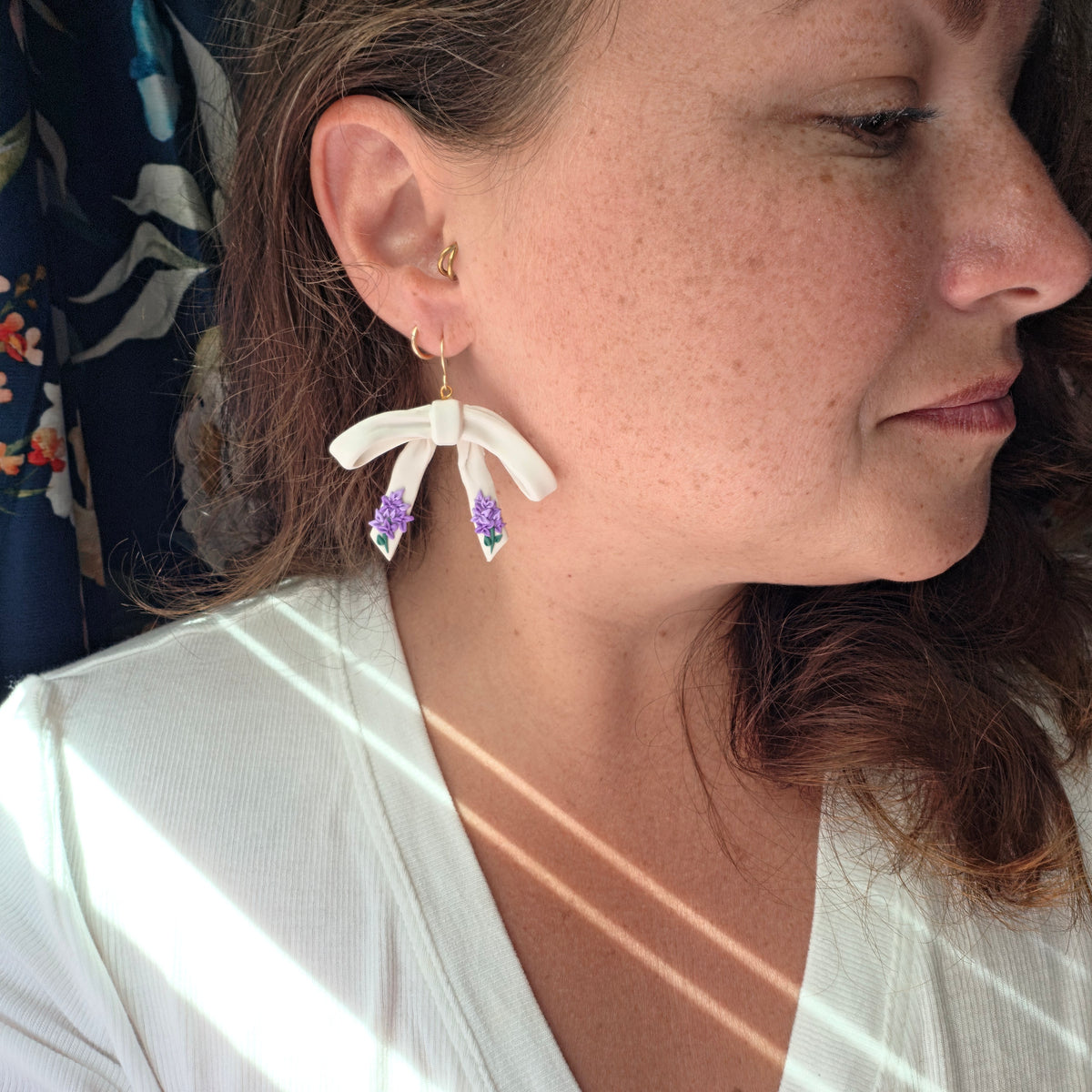 Lilac Bow Earrings