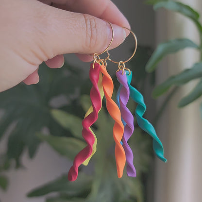 Rainbow Ribbon Earrings