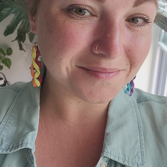 Rainbow Ribbon Earrings