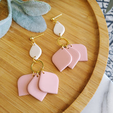 Load image into Gallery viewer, Petal Dangle Earrings in Dusty Pink
