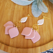 Load image into Gallery viewer, Petal Dangle Earrings in Dusty Pink

