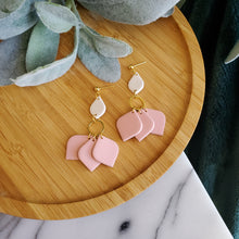 Load image into Gallery viewer, Petal Dangle Earrings in Dusty Pink
