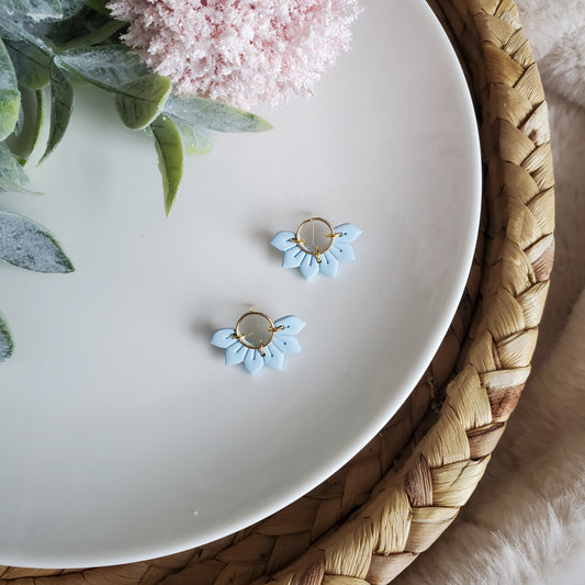 Flower Studs in Blue