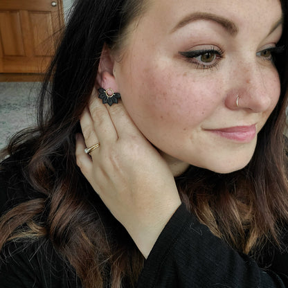Flower Studs in Black