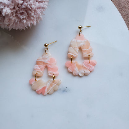 Devin Earrings in Peach Marbled
