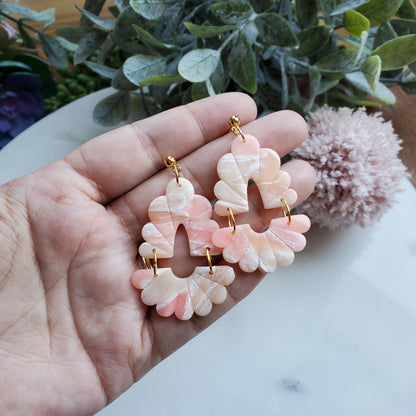 Devin Earrings in Peach Marbled