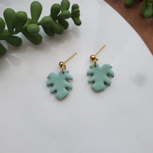Load image into Gallery viewer, Mini Monstera Leaf Earrings
