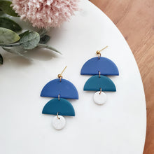 Load image into Gallery viewer, Sasha Earrings in Blue Color-block
