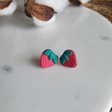 Load image into Gallery viewer, Mini Strawberry Stud Earrings
