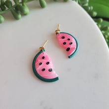 Load image into Gallery viewer, Watermelon Slice Earrings
