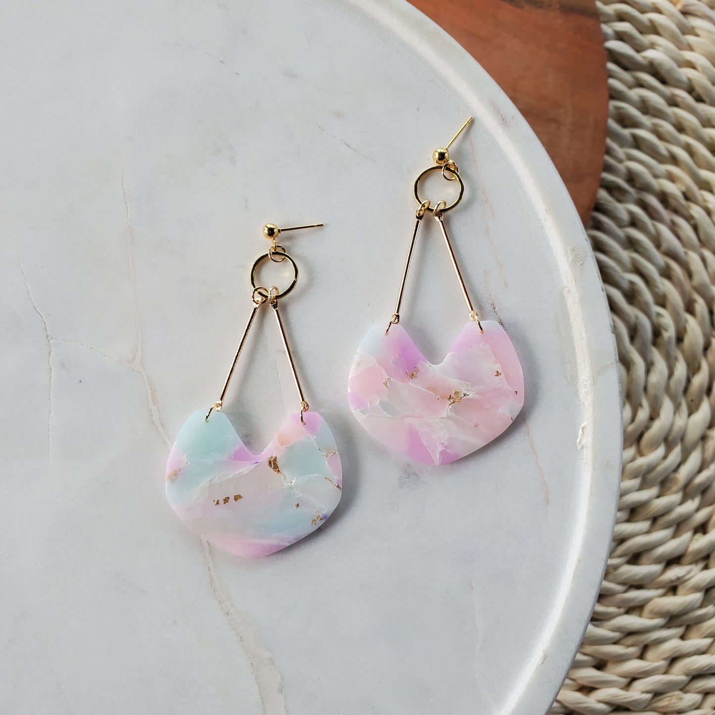 Aadya Earrings in Rainbow Quartz