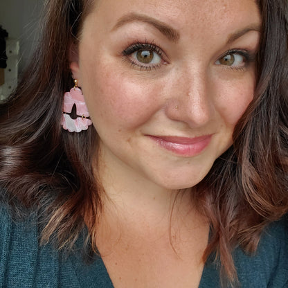 Devin Earrings in Peach Marbled