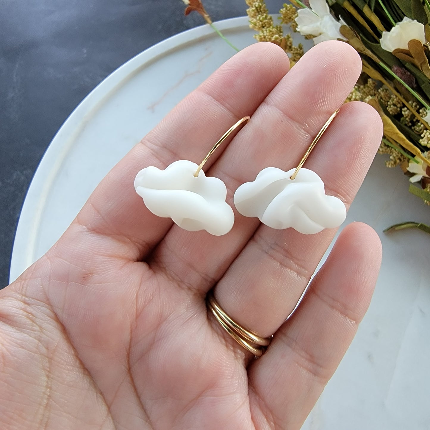 Puffy Cloud Hoops