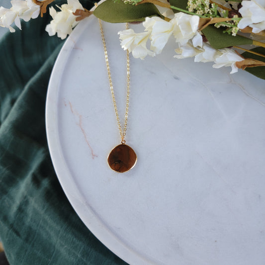 Wavy Gold Coin Necklace