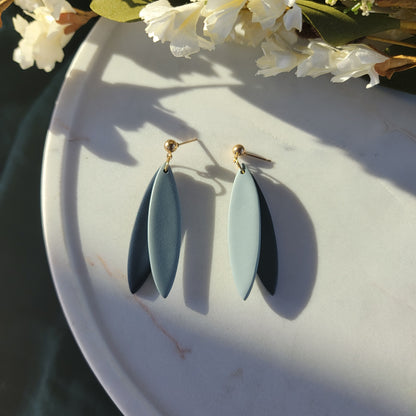Split Leaves in Navy and Gray Blue