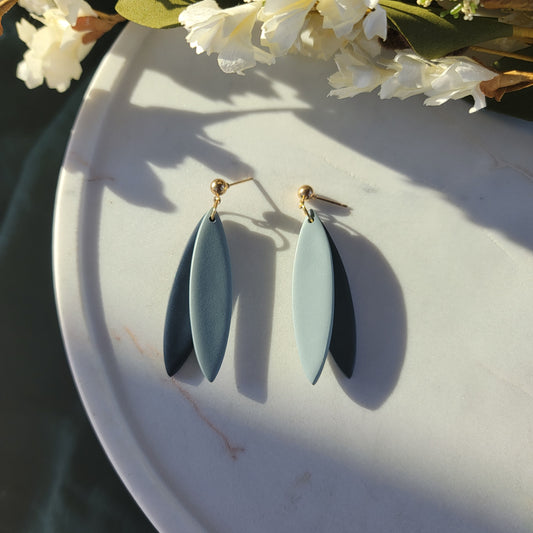 Split Leaves in Navy and Gray Blue