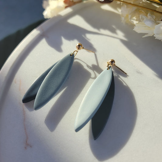 Split Leaves in Navy and Gray Blue