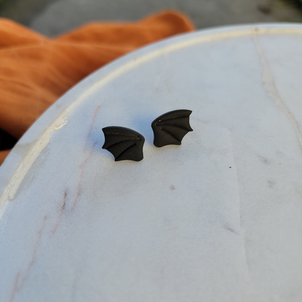Bat Wing Studs in Black