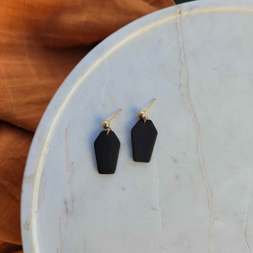 Coffin Earrings in Black