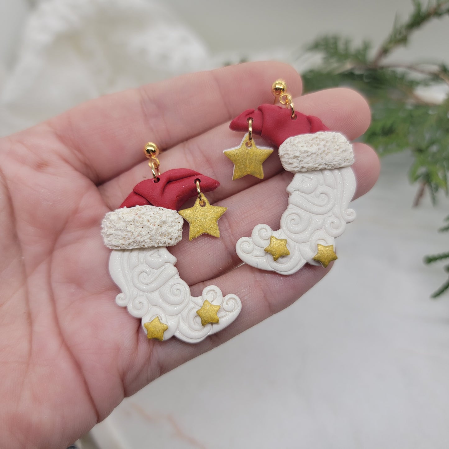 Santa Moon Earrings