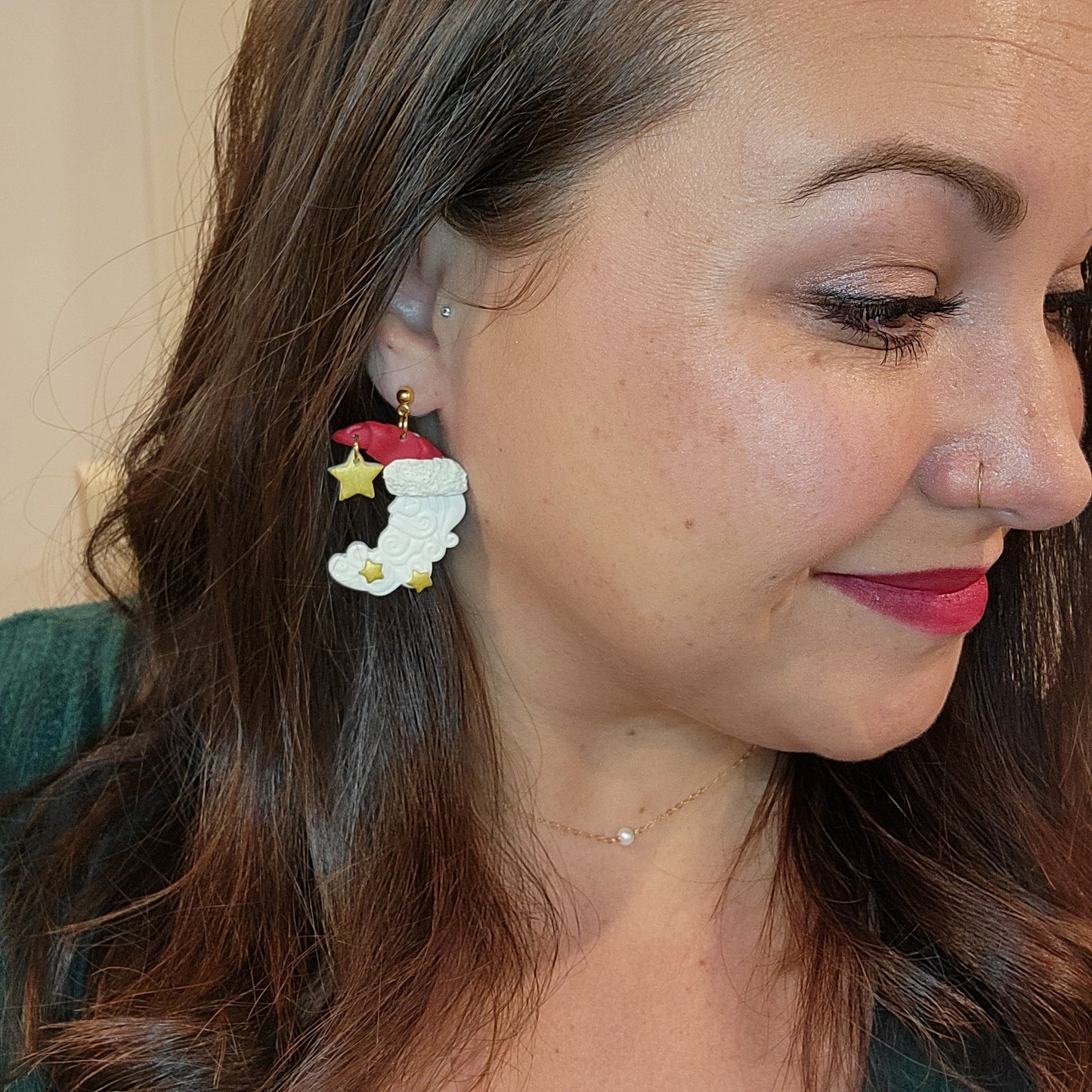 Santa Moon Earrings