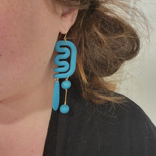 Load image into Gallery viewer, Statement Earrings in Speckled Teal
