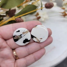 Load image into Gallery viewer, Statement Circle Studs in Dalmatian Jasper
