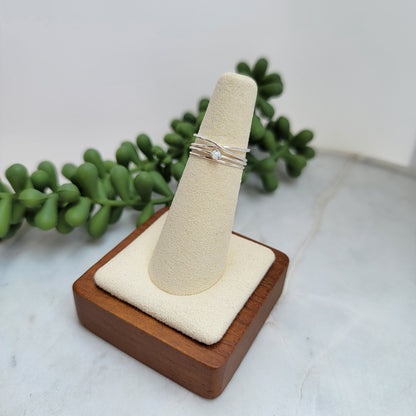 Opal Silver 3 Ring Stack