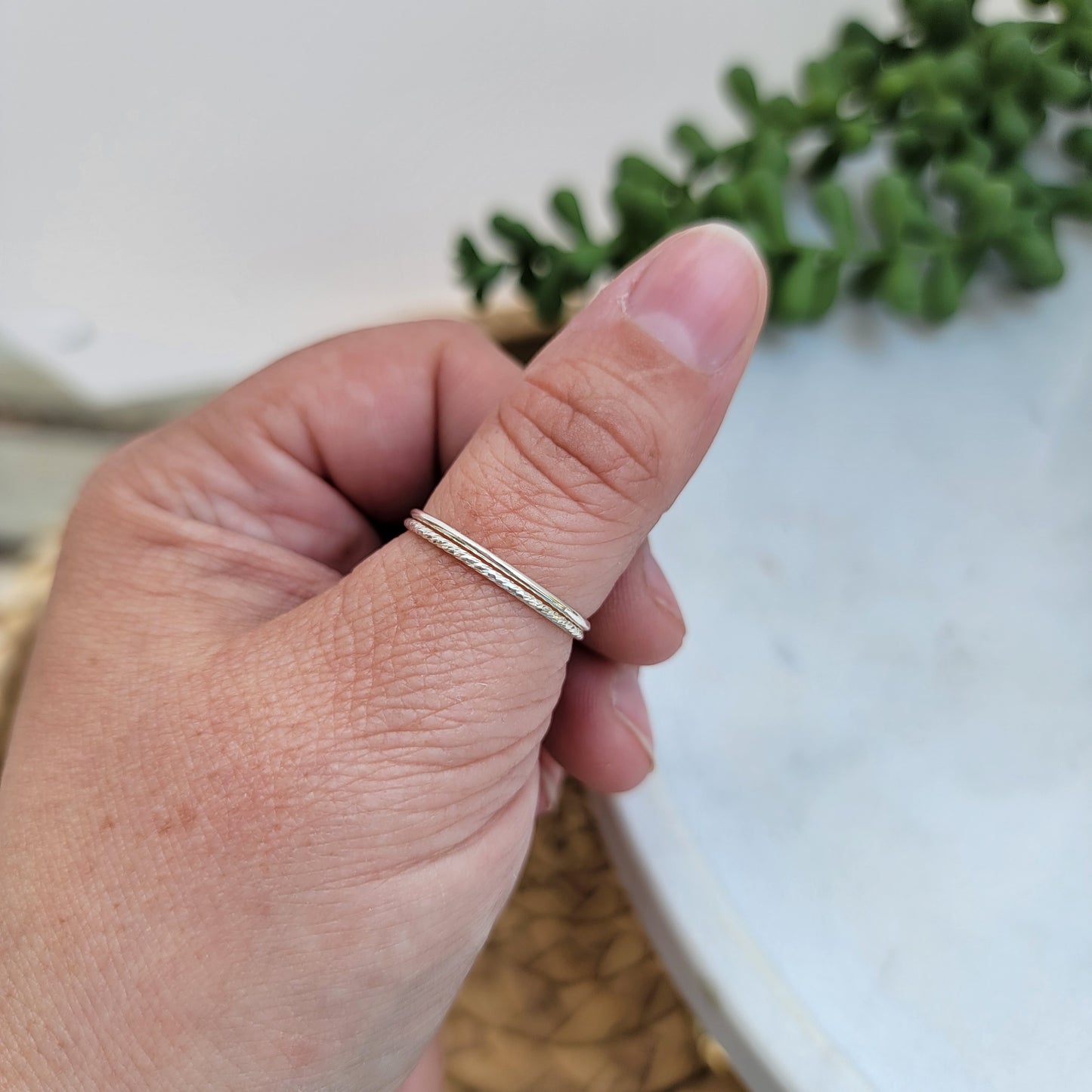 Dual Sterling Silver Ring Stack