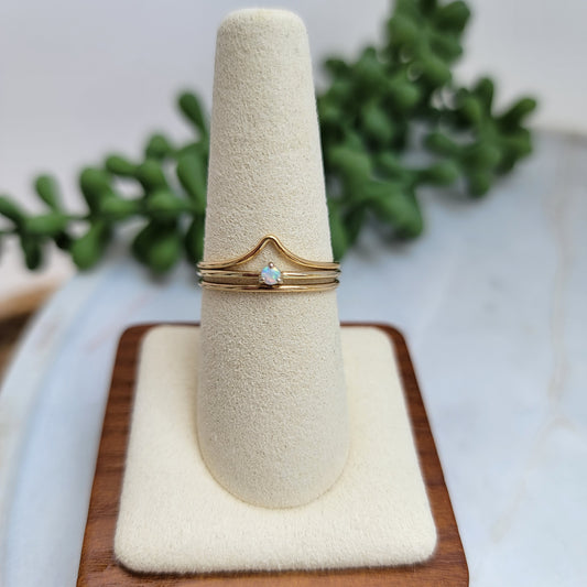 Opal Gold 3 Ring Stack